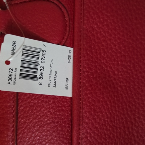 Red Coach Leather Satchel - Picture 7 of 8